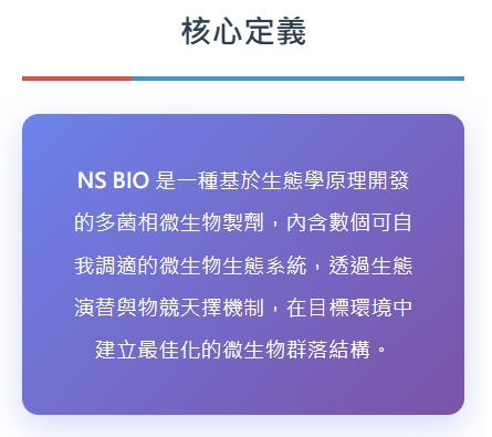 NS BIO核心技術：多菌相微生物生態系統 - 仁維國際專利技術